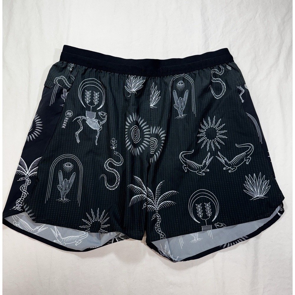 Roark Running 5" Shorts Sz M Alta Trail Run Amok Charcoal Desert Graphic
